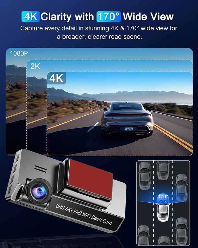 Dash Cam Front 4K Built-in 5GHz WiFi - Image 4