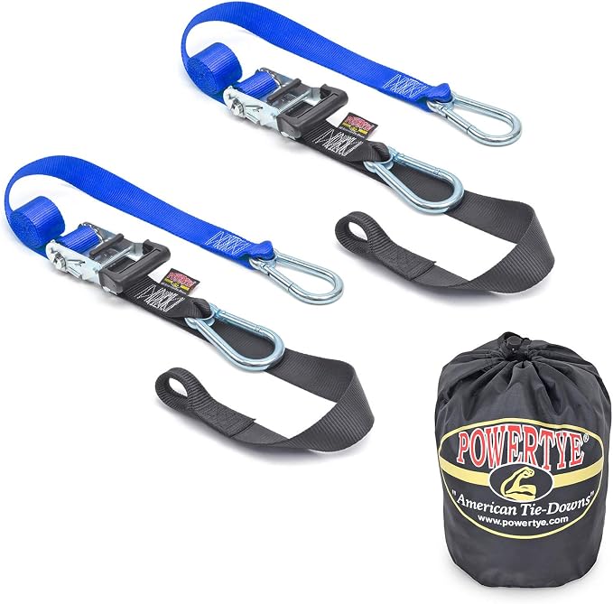 PowerTye 1.5in x 6.5ft Heavy Duty Ratchet Tie-Down Straps by PowerTyeMFG