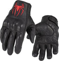 Goatskin Leather Motorcycle Motorbike Powersports Racing Gloves Reflective by Keebik