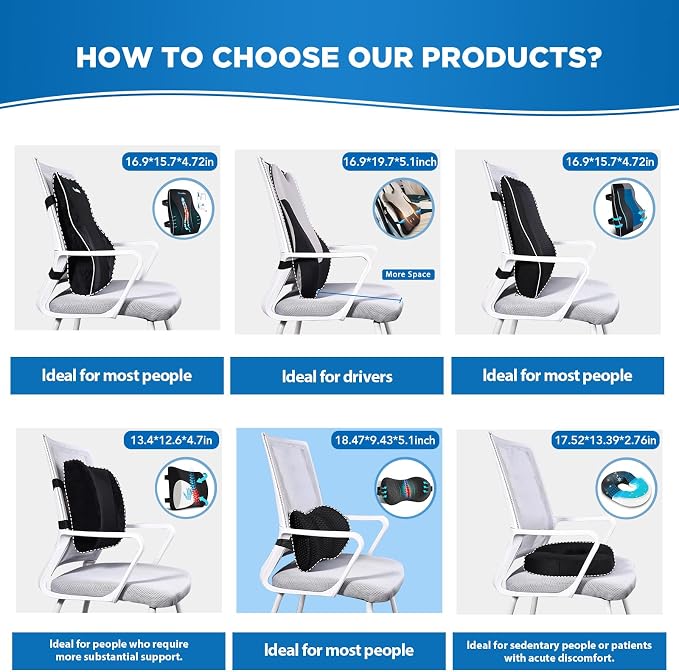 Lumbar Support Pillow for Office Chair Car Back Support Pillow, Memory Foam - Image 9