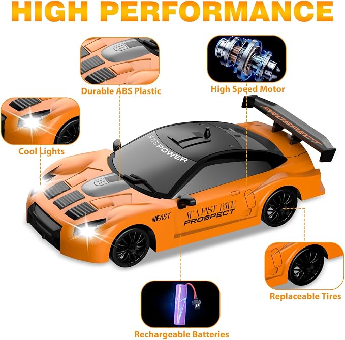 RC Drift Car 1/24 2.4GHz Remote Control Car 4WD High Speed Drifting RC Cars - Image 3