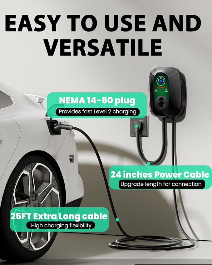 Level 2 EV Charger 40Amp, 240V Electric Vehicle Charging Stations, NEMA 14-50 - Image 6