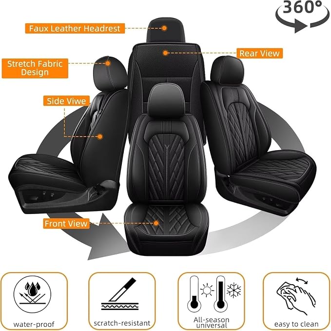 AOMSAZTO Ford Ranger Seat Covers: Front Seat Covers Custom Fit 2019 2020 2021 - Image 6