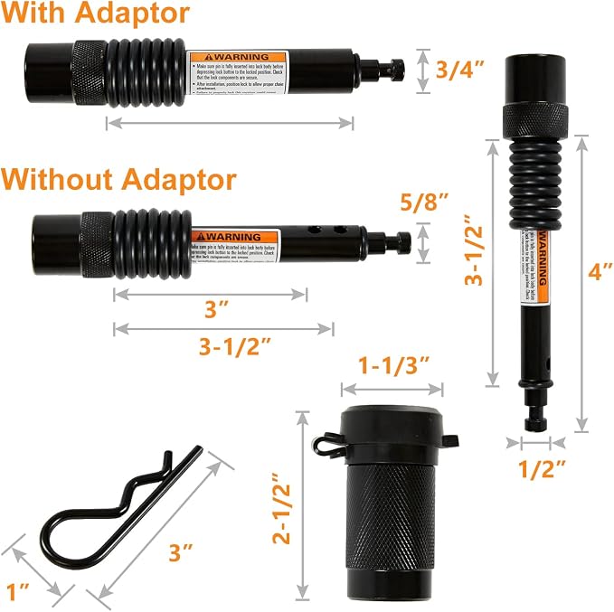 Trailer Hitch Lock Set, Solid Locking Hitch Pin - Image 3