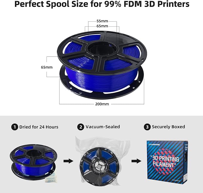 FLASHFORGE PLA Filament 1.75mm, 3D Printer Filament 1kg Spool, Dimensional - Image 6