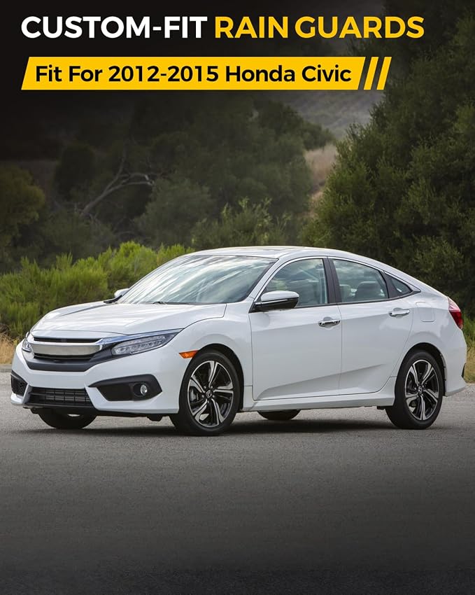 Rain Guards for Car Windows, Tape-On Window Visors Rain Guards Fit for Honda - Image 2