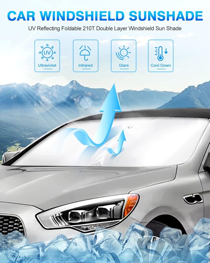 KUST Windshield Sun Shade for Kia K9/K900 2013–2018 Custom Fit Window Shade Sun - Image 2