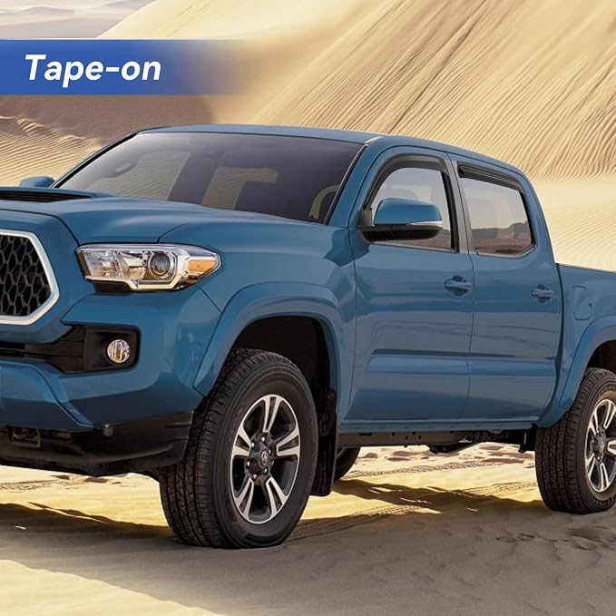 Window Visors Rain Guards for Toyota Tacoma 2005-2023 Double Cab/Full-Size Cab - Image 3