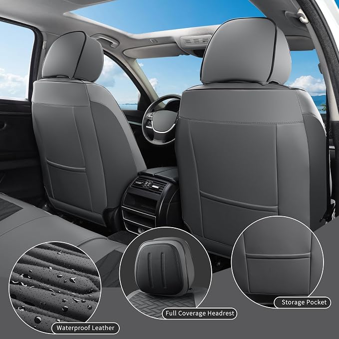 Car Seat Covers Full Set, Leather Seat Covers - Image 7