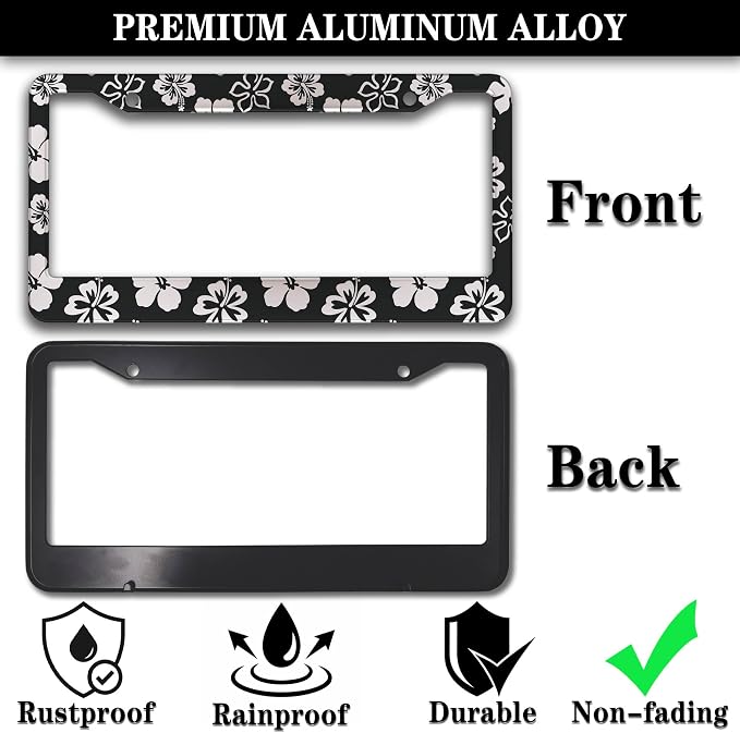 Automotive Exterior Accessories Black and White License Plate Frames Beautiful - Image 3