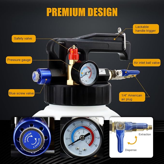 Transmission Fluid Transfer Pump Kit, 10L Pneumatic Fluid Extractor and - Image 3