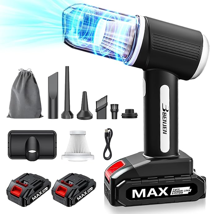 BENJEN Portable Vacuum Cleaner for Car, Cordless Handheld Car Vacuum 16000PA by BENJEN