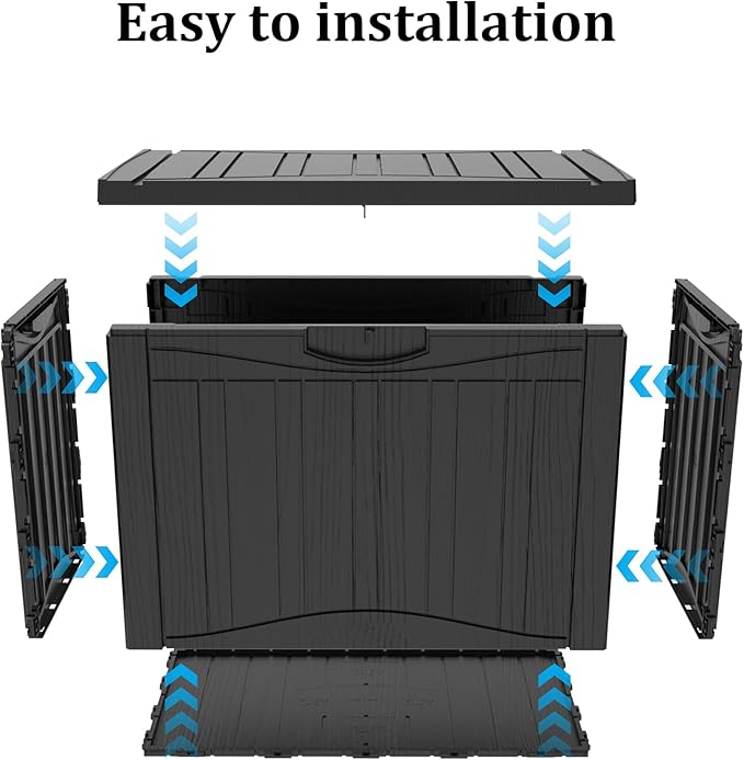 50 Gallon Lockable Resin Deck Box, Waterproof & UV-Resistant Outdoor Storage Box - Image 7