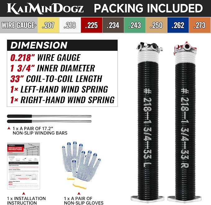 Pair of 1.75" Garage Door Torsion Springs Set - Image 2