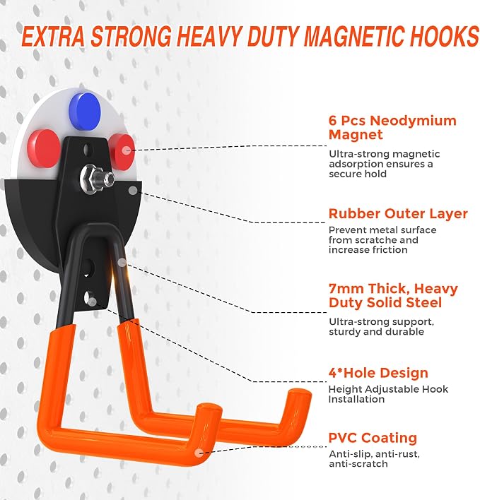 3Pcs Large Magnetic Hooks Heavy Duty - Image 3