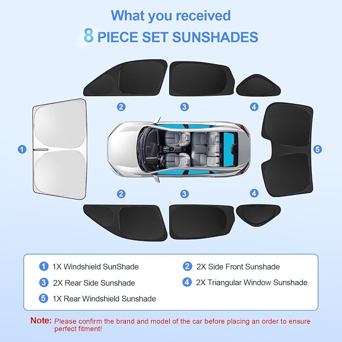8pcs Car Window Shades for 11th Gen Honda Civic 2022-2025 Accessories, - Image 3