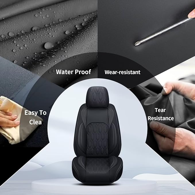 2 Front Car Seat Cover Fit for Toyota Camry 2012-2025 Faux Leather for Camry - Image 5