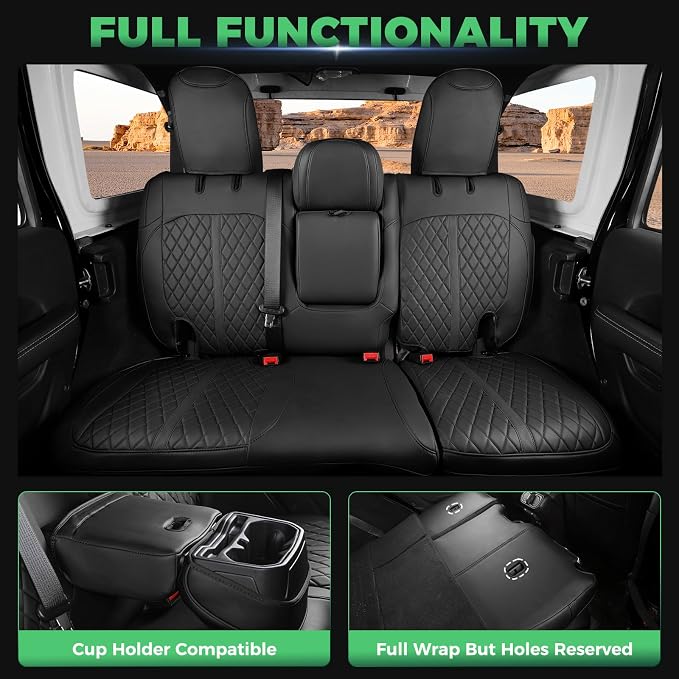 for Jeep Wrangler Seat Covers 4Door JL 2018 2019 2020 2021 2022 2023 2024 2025 - Image 5