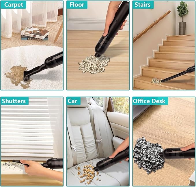 Car Vacuum Portable Cordless, 4-in-1 Handheld Vacuums Cordless, 000PA Strong - Image 6