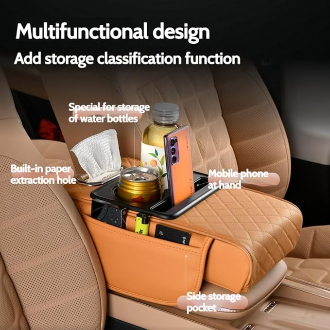 Car Center Console Cover Booster Multifunctional Car Center Console Cushion Pad - Image 2