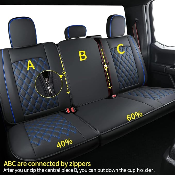 LUCKYMAN CLUB F150 Faux Leather Seat Covers Fit - Image 2