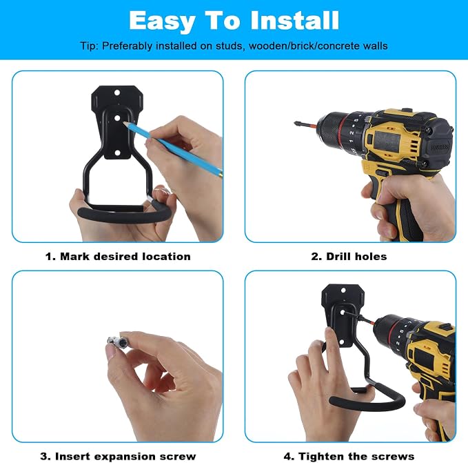 6 Pack Heavy Duty Bike Wall Mount Hooks - Image 4