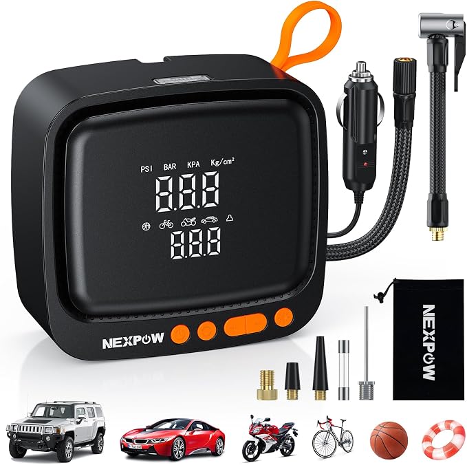 Tire Inflator Portable Air Compressor, NEXPOW 150PSI 12V DC Air Pump by NEXPOW
