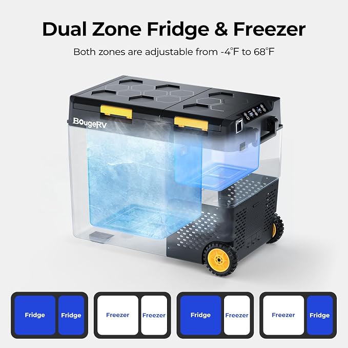 BougeRV 12 Volt Car Refrigerator, CRD2 61 Quart Portable Fridge Freezer - Image 3