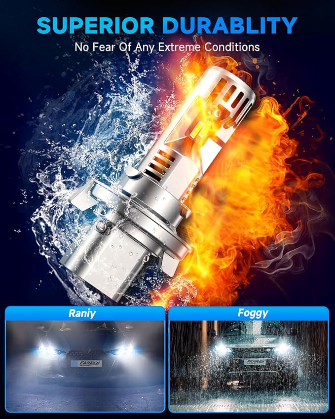 H13/9008 LED Bulb, Ultra Brightness, Real 1:1 Size Canbus Ready Wireless Plug - Image 2