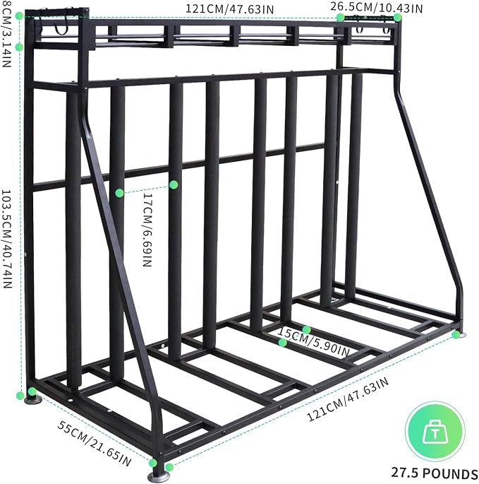 4 Bike Stand Rack with Storage – Bike Rack Floor Stand- Garage Organizer - Image 8
