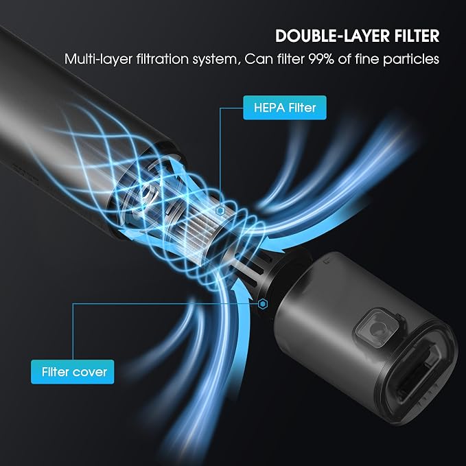 VSGO Cordless Car Vacuum, Compressed Electric Air Duster 17000Pa Suction - Image 3