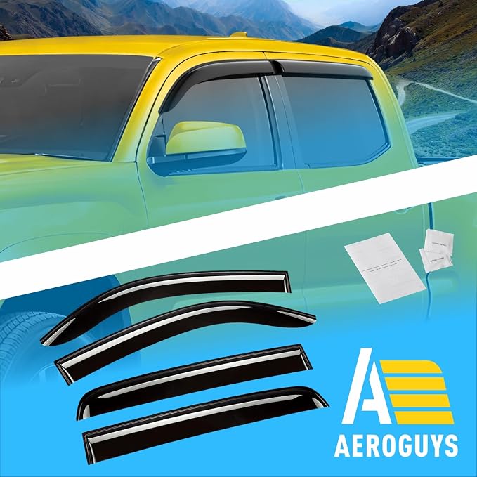Extra Durable Window Deflectors Tape-On Window Visors Rain Guards Fit - Image 8