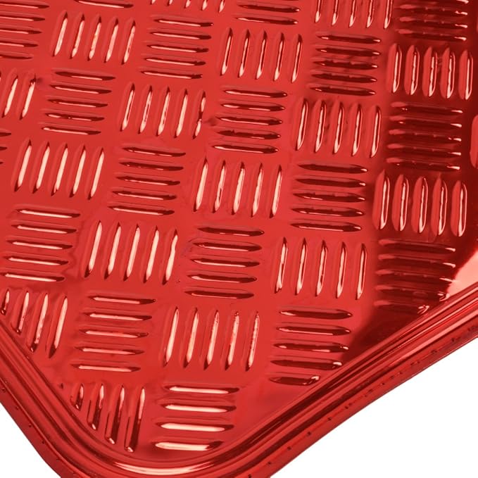 BDK Red All Weather Heavy Duty Car Floor Mats Interior Liners - Image 4
