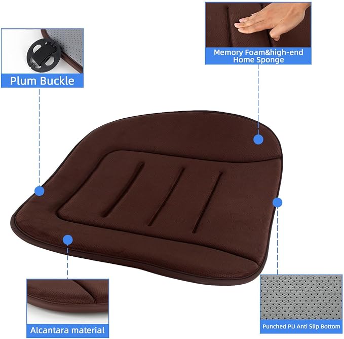 KAYI Car Seat Cushion, Memory Foam Car Seat Cushion, Anti Slip Rubber Bottom - Image 4