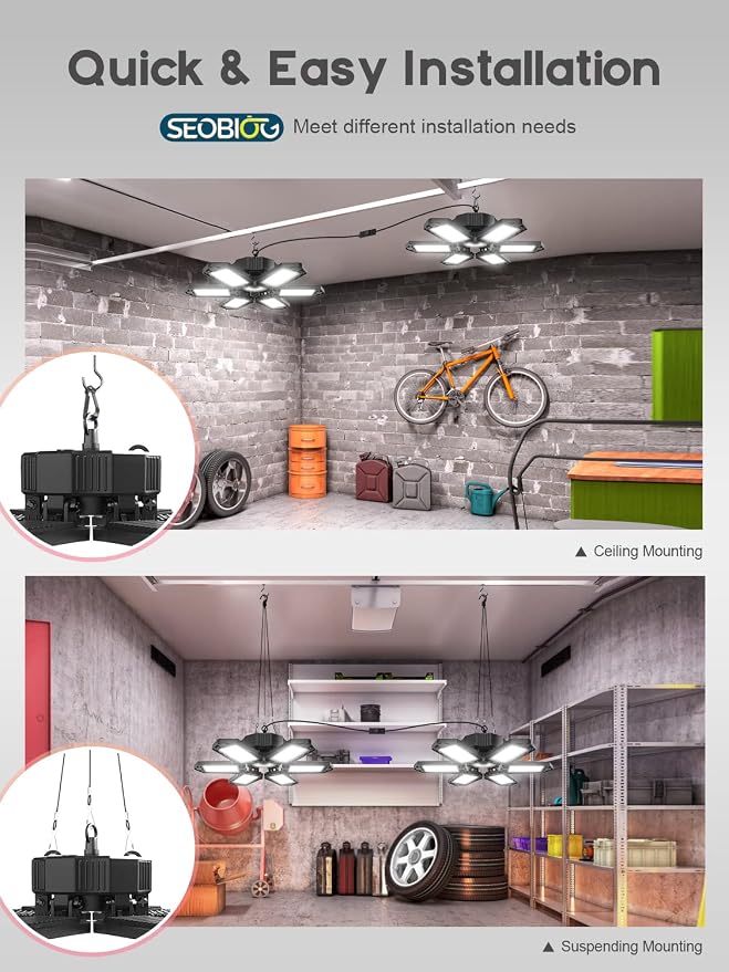 SEOBIOG LED Garage Lights - Image 5