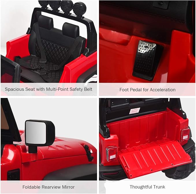 Costzon Ride on Car, 12V Battery Powered Electric Vehicle w/Parent Remote - Image 4