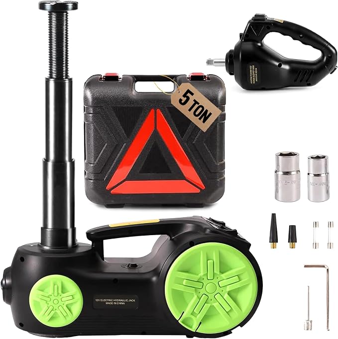 Electric Car Jack Set 5 in 1 Floor Jack Hydraulic Jack Kit 5 Ton Truck Tire by Trihelper