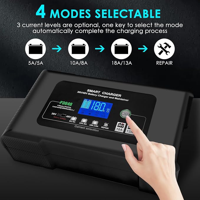 36V/48V Golf Cart Charger, 18Amp Smart Charger, Trickle Battery Charger - Image 4