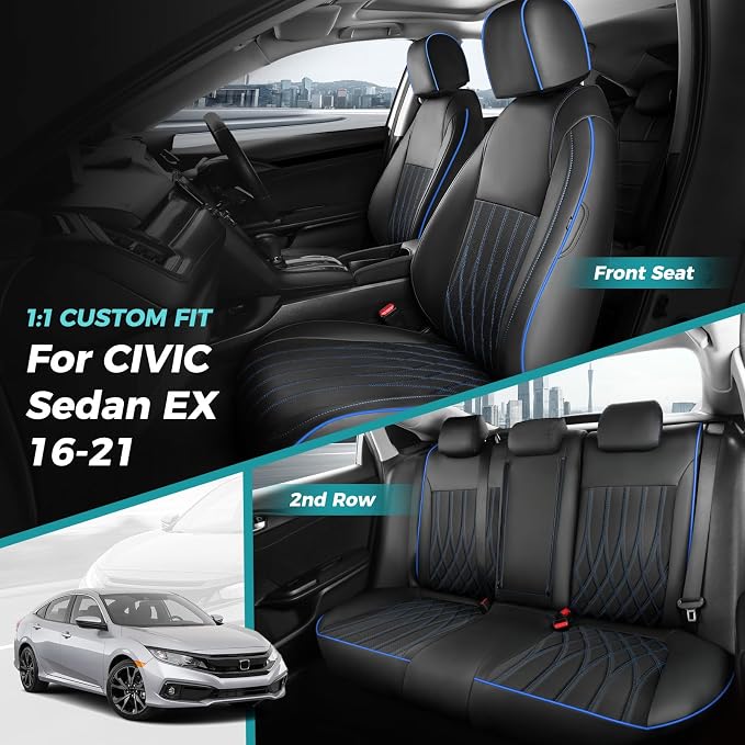 Seat Covers for Honda Civic Sedan EX-L, Sport 2016 2017 2018 2019 2020 2021 - Image 7
