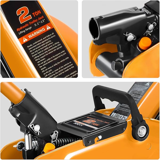 DNA MOTORING Low Profile Hydraulic Trolley Service/Floor Jack, 2 Ton Capacity - Image 6