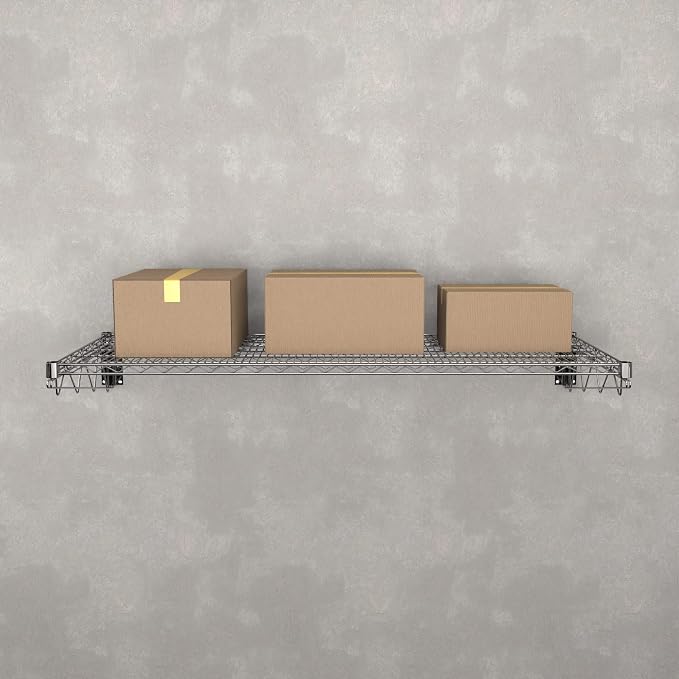 24" x 60" Chrome Wire Wall Mount Shelf - Image 5