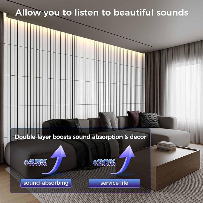 8 Pack 2-Layer Large Soundproof Wall Panels, 15.7 x 15.7 x 0.43 in Sound Proof - Image 3