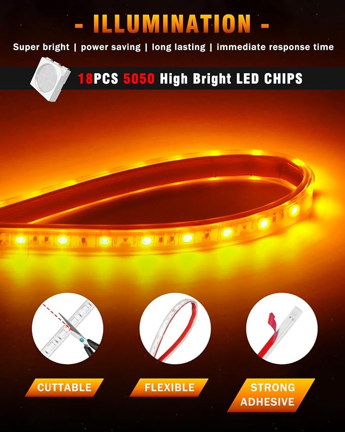 Qasim Car Led Strip Lights for Golf Cart Underglow Motorcycles Marine Boat - Image 5