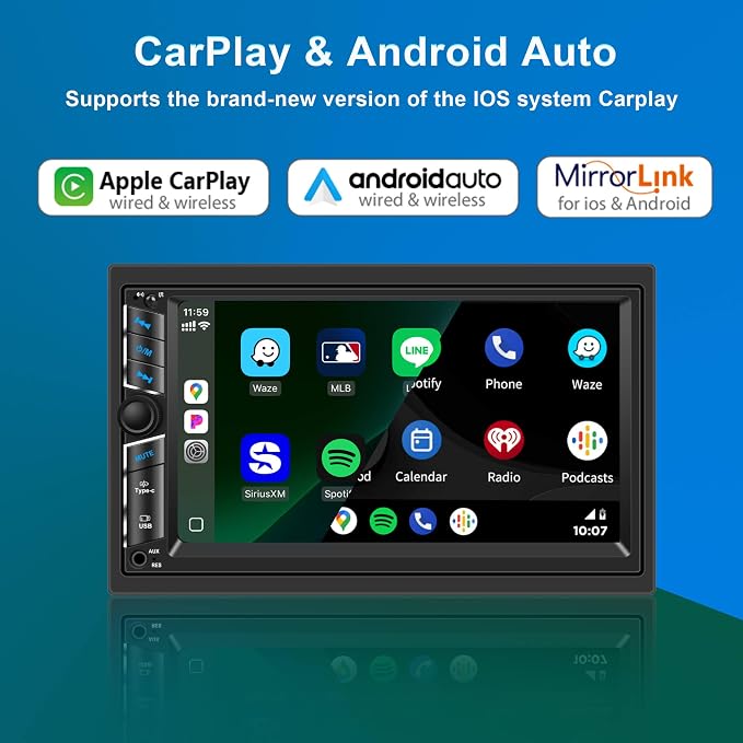 7 in Double DIN Car Stereo Radio - Image 3