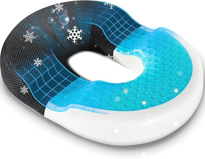 Donut Pillow for Office Chair Car Seat Cushion Cooling Gel Memory Foam Cushion by NICEEDAYBRAND