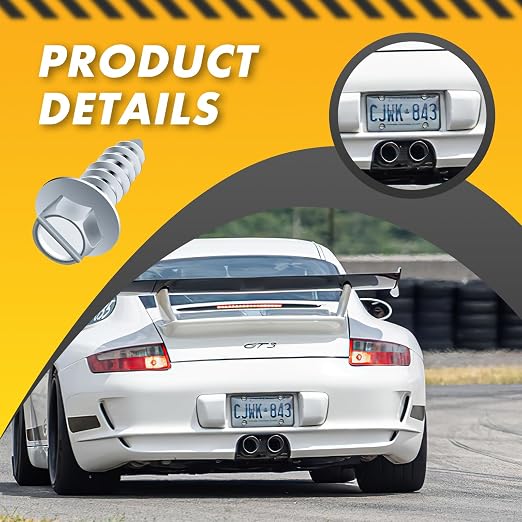 【Upgraded】 100 Pcs License Plate Mounting Screws - Image 6