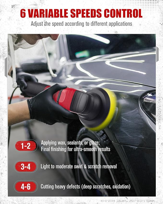 AVID POWER Dual Action Car Buffer Polisher, 6 Inch Orbital Polisher - Image 3