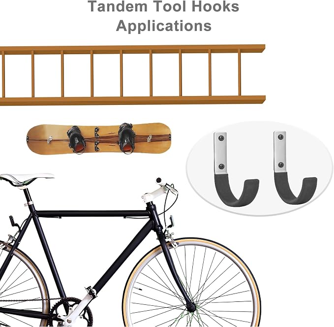 6 Pcs Garage Storage Utility Hook, Upgraded Ladder Hangers, Shed J-Hooks - Image 4