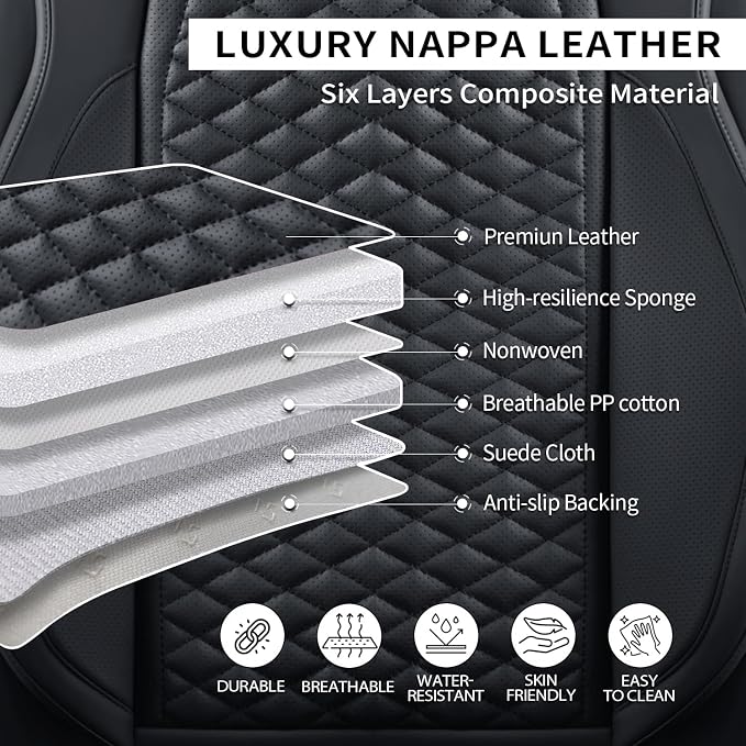 Car Seat Covers Full Set Leather Seat Covers Automotive Seat Covers Universal - Image 5