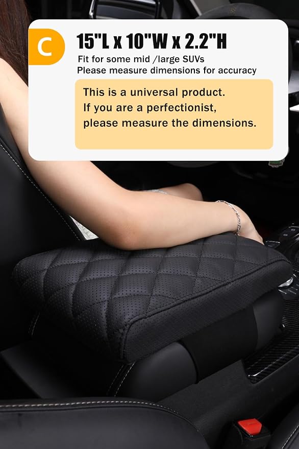 Car Center Console Cover pad Genuine Cowhide Leather, Vehicle Arm Rest Cushion - Image 3